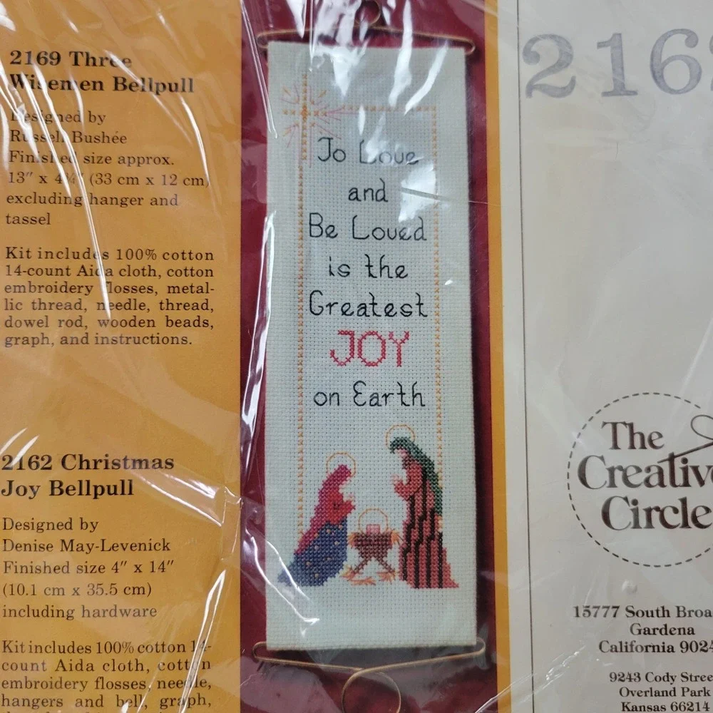 Vintage 1984 The Creative Circle Christmas Joy Bellpull Cross Stitch Kit 2162
